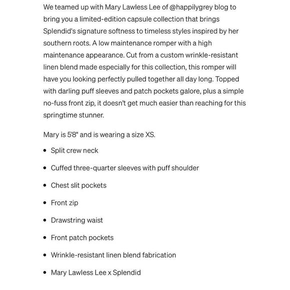 Mary Lawless Lee x Splendid spring floral romper short jumper Sz M - Picture 3 of 14